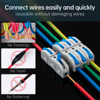 Gkeemars 20 Pcs Wire Connector, 1 Conductor Compact Wire Connectors Splicing Connectors For Circuit Inline 24-12 Awg (Blue)