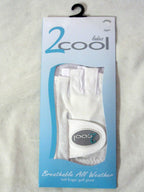 Quality Sports 2 Cool Half Finger Golf Glove (White, Left, Large, Ladies)