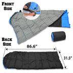 Benefitusa Blue Hooded Sleeping Bag Outdoor Camping Or Indoor Sleep With Carry Bag