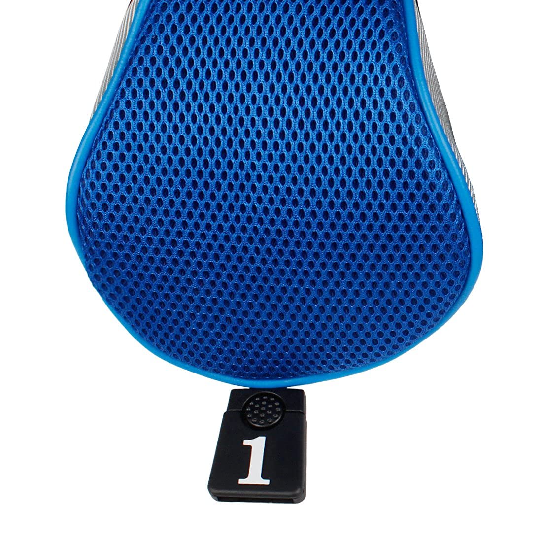 Andux 4Pcs/Set Golf 460Cc Driver Wood Club Head Covers Long Neck With Replaceable No. Tags Black/Blue