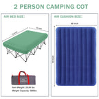 Kampkeeper Camping Cot,Camping Cots For Adults,Folding Camping Cot With Inflatable Air Mattress And Carry Bag,For Outdoor Travel