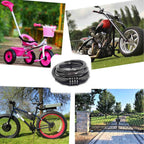 Combination Bike Cable Lock - 4 Digit, 32 Inch Long Coiled Security Resettable Cable Lock, Anti-Theft Accessories For Mountain B
