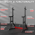 Multi-Function Barbell Rack 550Lbs Capacity Dip Stand Home Gym Fitness Adjustable Squat Rack Weight Lifting Bench Press Dipping