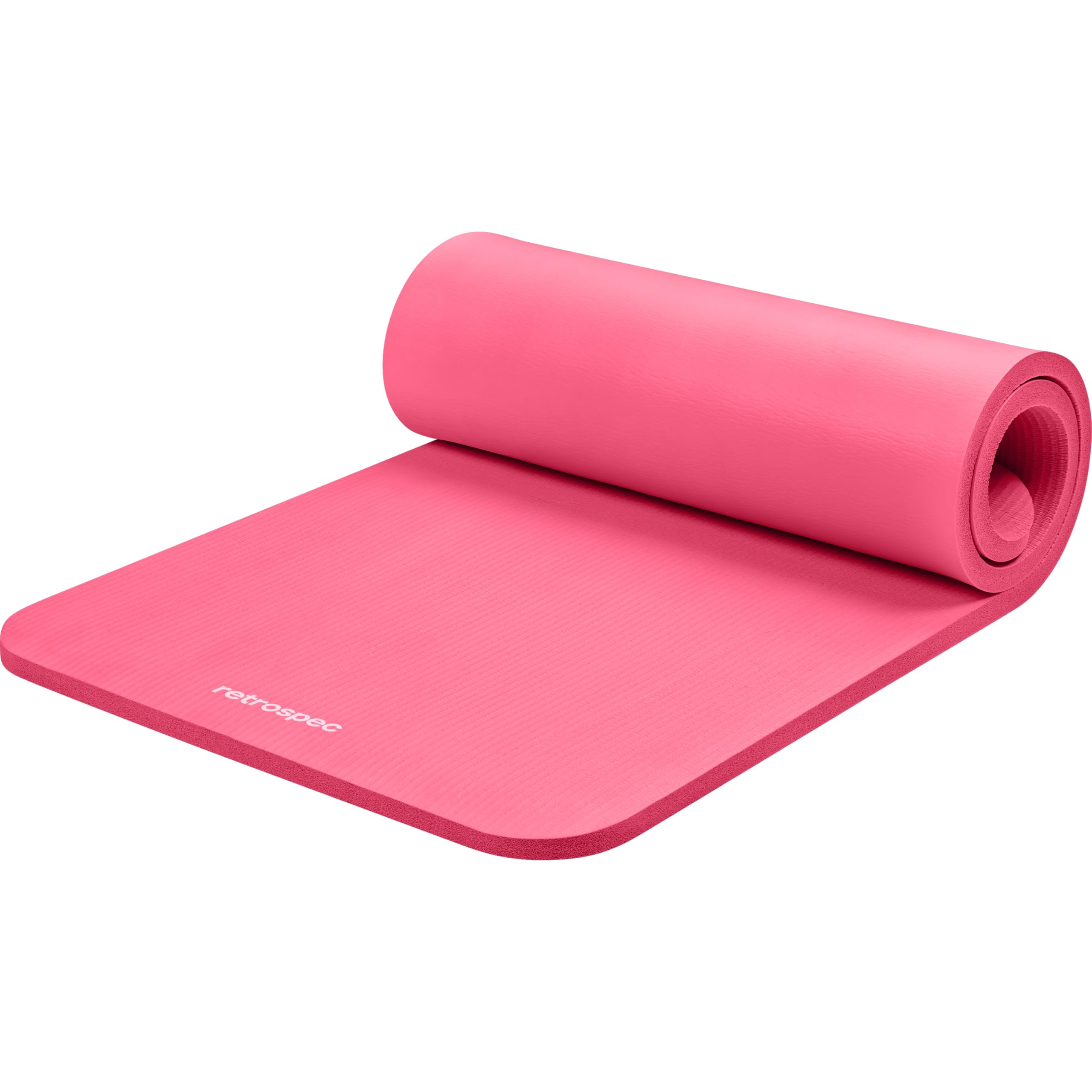 Retrospec Solana Yoga Mat 1 Thick w/Nylon Strap for Men & Women - Non Slip Exercise Mat for Home Yoga, Pilates, Stretching, Floo