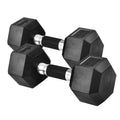 Yes4All 20 LBS Pair Rubber Encased Exercise & Fitness Hex Dumbbell Set, Hand Weight