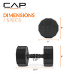 Cap Barbell 12-Sided Coated Dumbbell With Black Handle, Single, 30 Lb