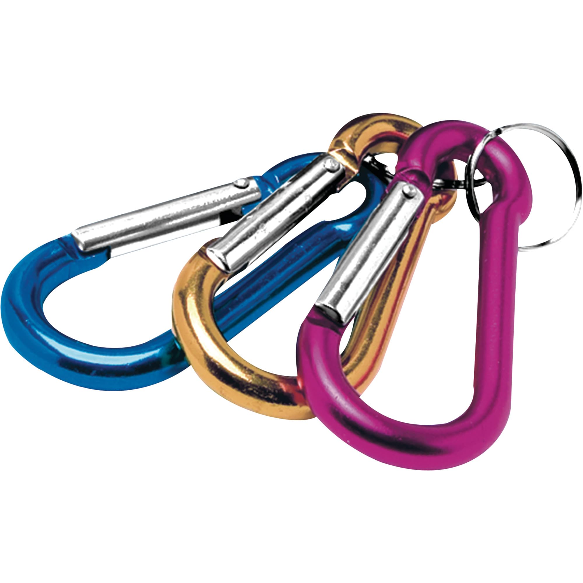 Performance Tool W3203 Anodized Aluminum Carabiner Set - Assorted Colors, Small Fishbowl Packaging, Not For Climbing, Us Patents