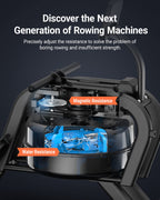 Merach Water Magnetic Rowing Machine, Bluetooth Rower Machine With App Compatible And Dual Slide Rail, 350Lb Max Weight, 16 Leve