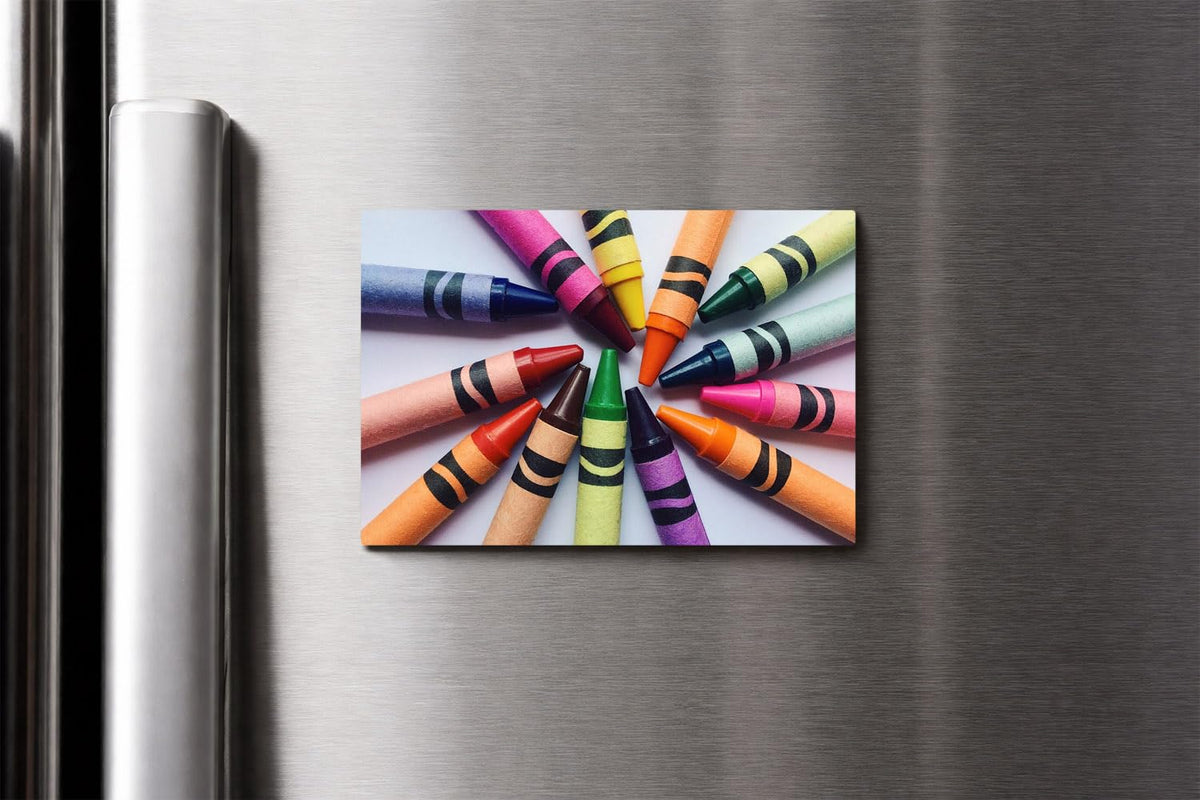 DesignSkinz Decorative Fridge Magnet | Home Decoration Gift Item | Stylish Fridge Magnet 3x2 inch  Color Crayons