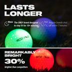 Battlepulse 300-Hr Lighting Time Glow In The Dark Golf Balls With Mesh Bag  Water Resistant Glow Golf Balls  6 Pc Light Up Golf