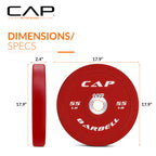 Cap Barbell Best Olympic Bumper Plate, Red, 55 Lb Single