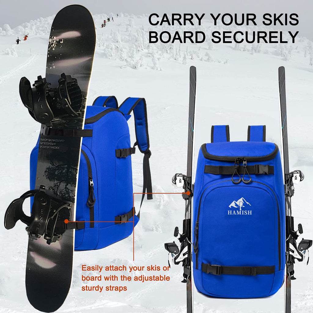 Hamish Ski Boot Bag,50L Waterproof Ski Boots Bag Backpack,Snowboard Travel Lightweight Ski Bag Backpack For Ski Helmet, Goggles,