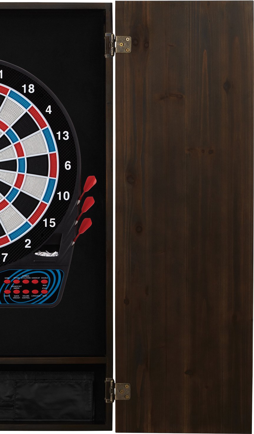 Viper By Gld Products Metropolitan Solid Wood Cabinet & Electronic Dartboard Ready-To-Play Bundle: Standard Set (777 Dartboard),