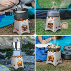 Lixada Camping Wood Stove Folding Lightweight Stainless Steel Wood Burning Backpacking Stove For Outdoor Cooking Picnic Hunting