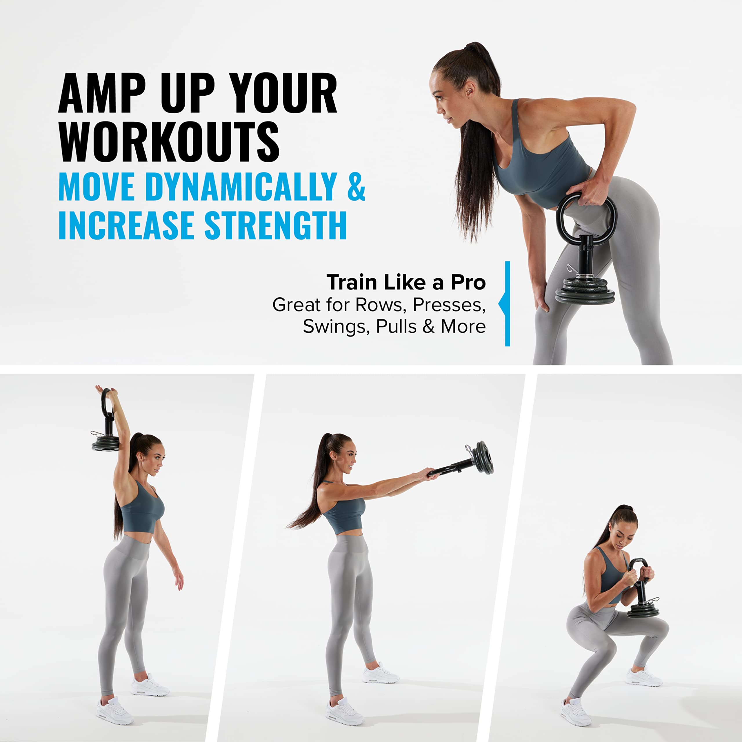 Newme Fitness Adjustable Kettlebell Grip, Loadable Handle For Kettlebell And Dumbbell Weight Strength Training For Men And Women