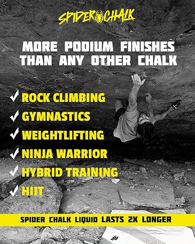 Spider Chalk Black Widow Liquid Chalk For Weightlifting, Powerlifting, Gym. Lab-Grade, Safe Ingredients, Made In The Usa
