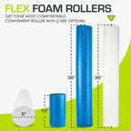Prosourcefit Flex Foam Rollers 36 For Muscle Massage, Physical Therapy, Core & Balance Exercises Stabilization, Pilates, White,