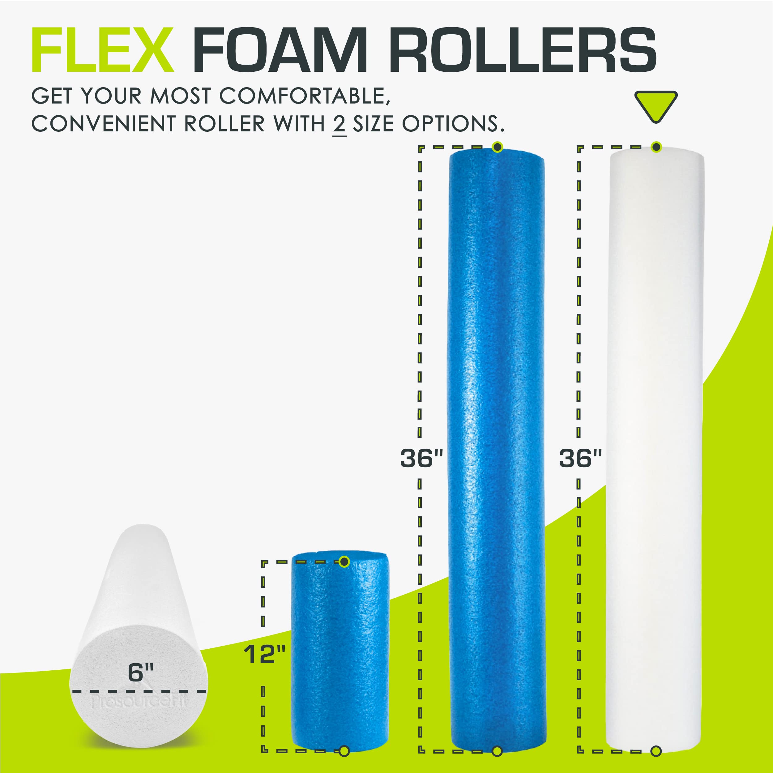Prosourcefit Flex Foam Rollers 36 For Muscle Massage, Physical Therapy, Core & Balance Exercises Stabilization, Pilates, White,