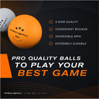Pro Spin Ping Pong Balls - Orange 3-Star 40+ Table Tennis Balls (Pack Of 24) | High-Performance Abs Training Balls | Ultimate Du