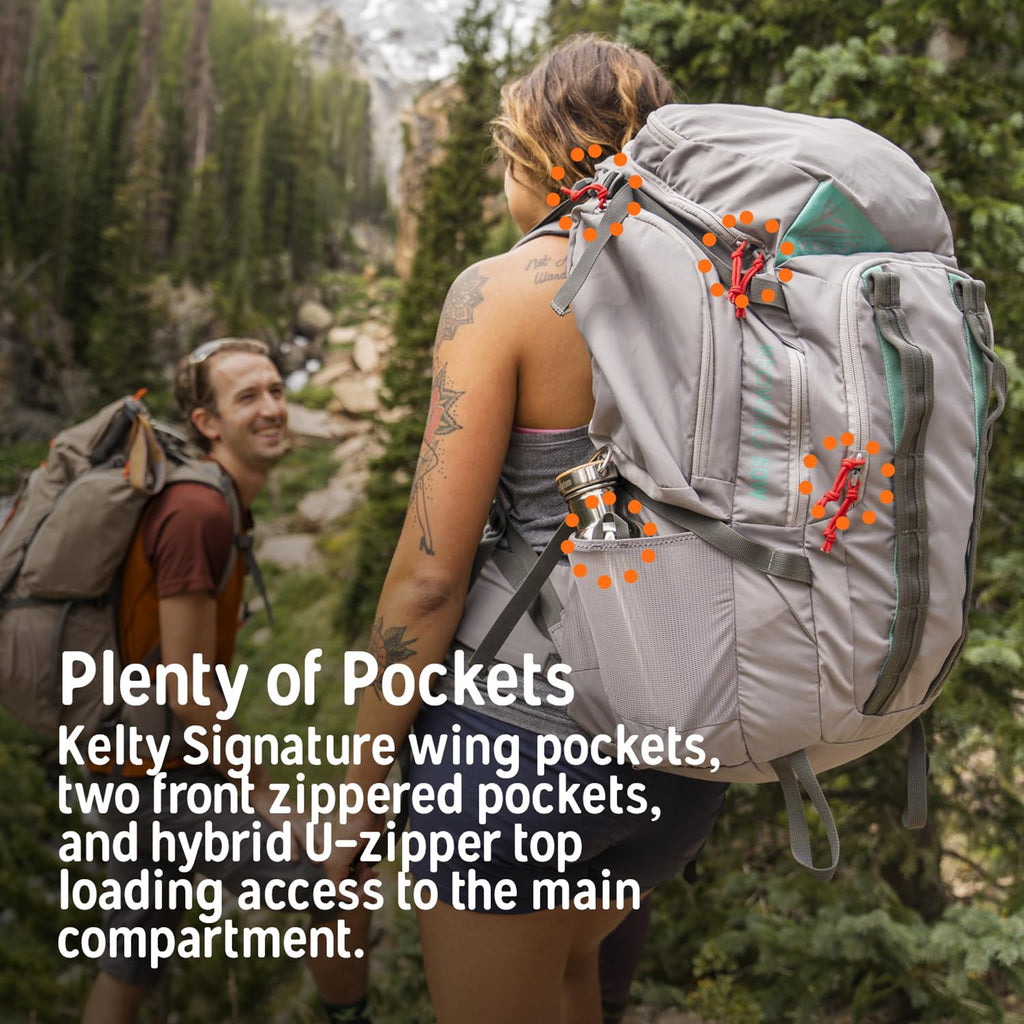 Kelty Redwing 50 - 50 Liter Internal Frame Backpack For Hiking, Backpacking, Travel, Hip Belt, Tailored Fit, 2023 (Blackout)