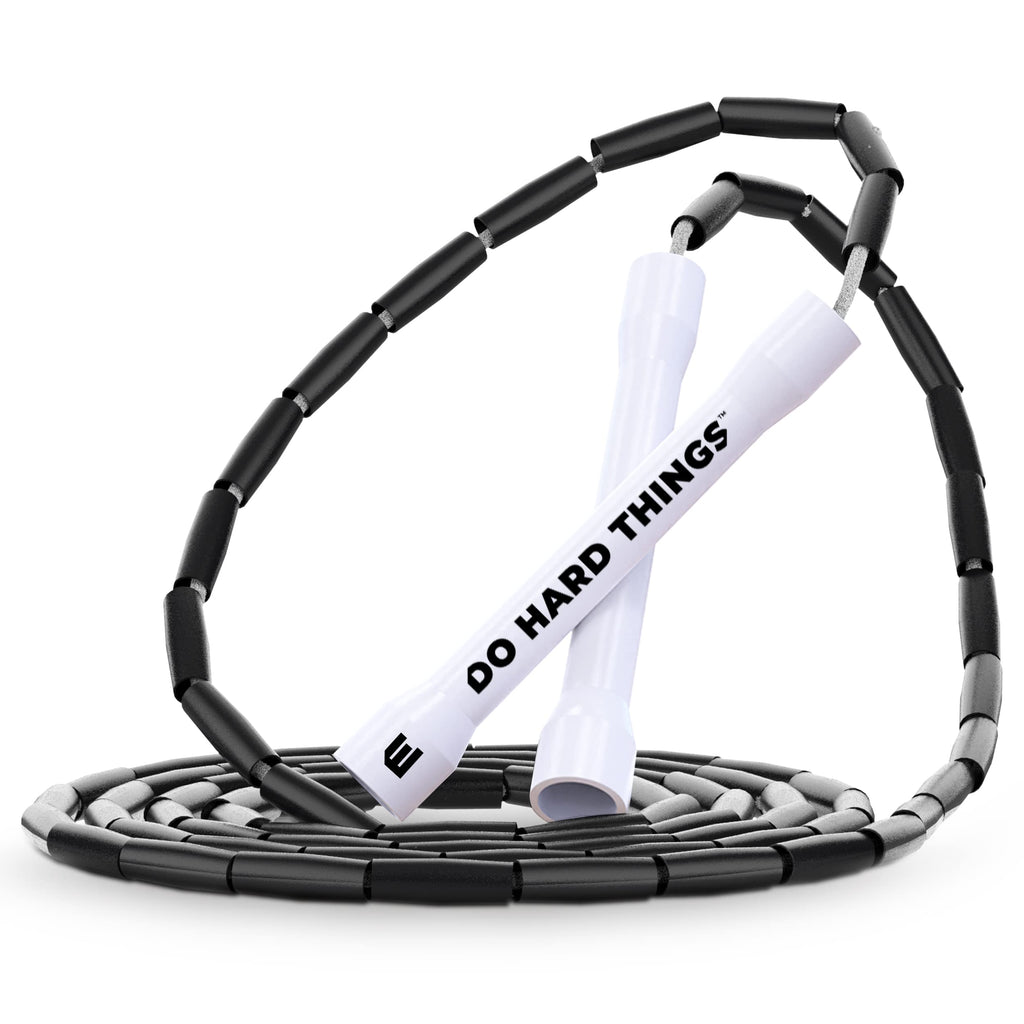 Elite Srs Do Hard Things Beaded Jump Rope - Adjustable Bead Jump Ropes For Fitness - Unbreakable Handles And Shatterproof Beads 