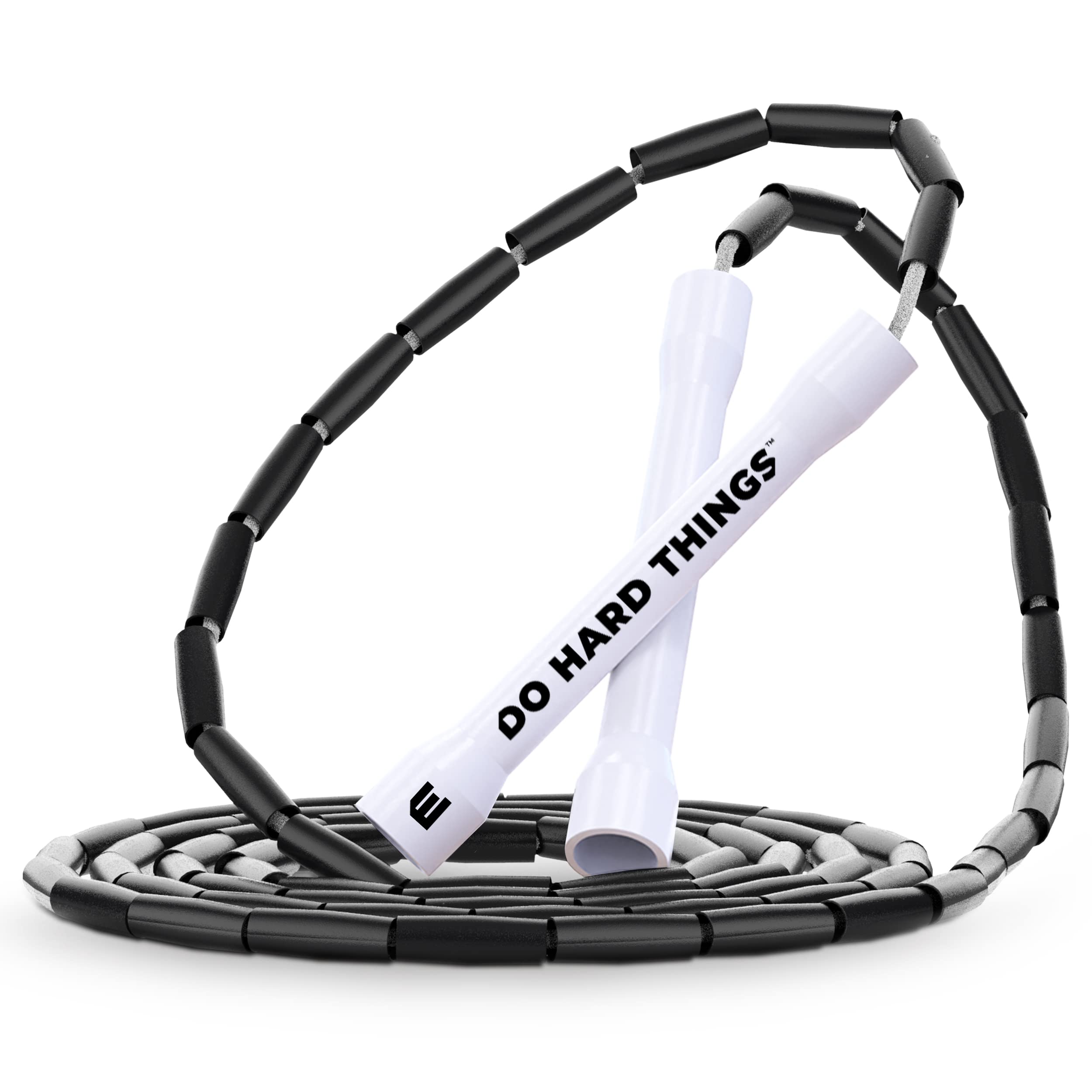 Elite Srs Do Hard Things Beaded Jump Rope - Adjustable Bead Jump Ropes For Fitness - Unbreakable Handles And Shatterproof Beads 