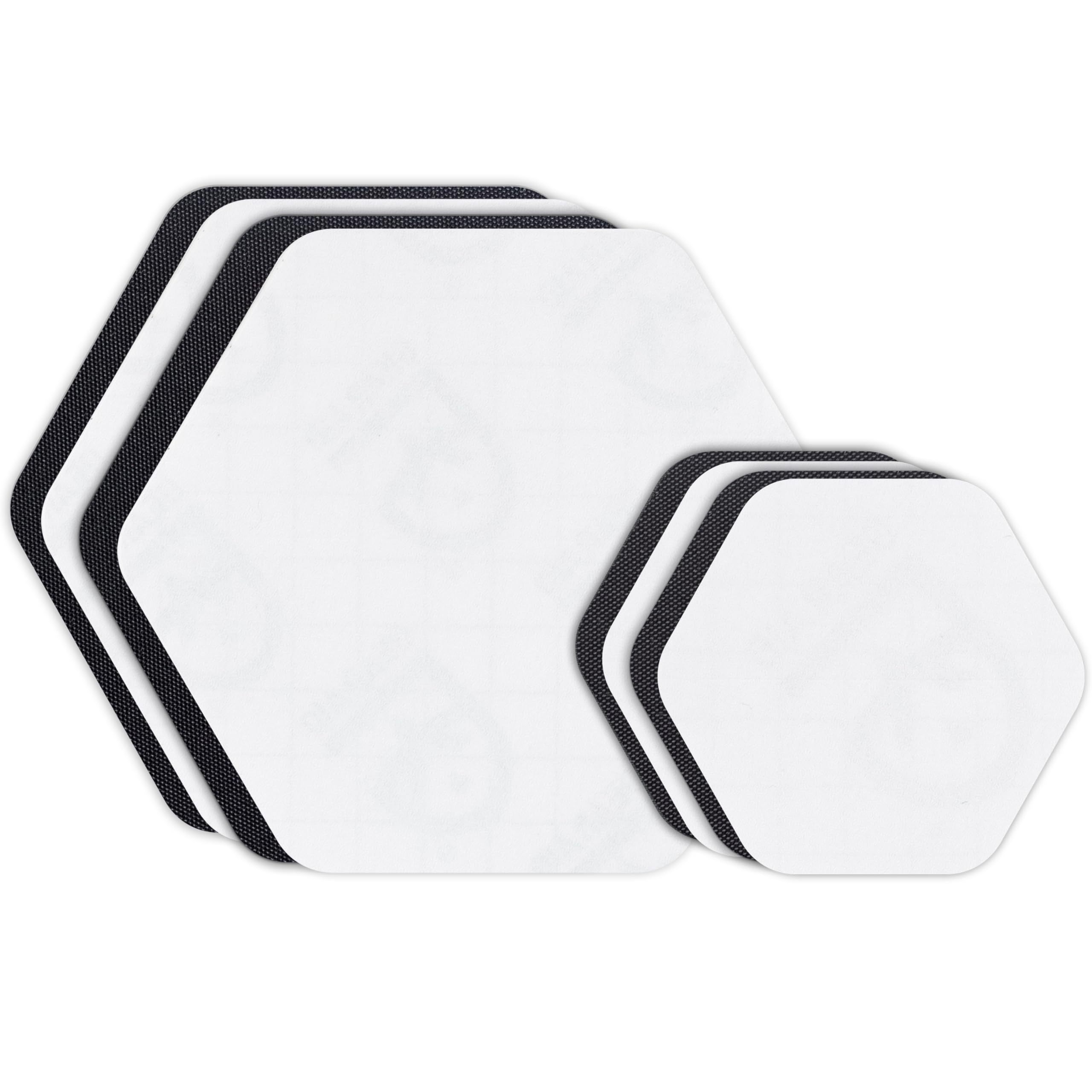 GEAR AID Tenacious Tape Hex - 2.5    & 1.5    Repair Patches (8 Patches: Four 2.5    & Four 1.5   , Clear/Black) - Peel-and-Stic