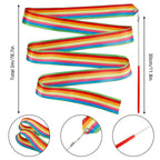 Ygeomer 12Pcs Rhythmic Dance Ribbons Gymnastics Ribbon Streamers Dancing Streamers, Baton Twirling, For Artistic Dancing Gymnast