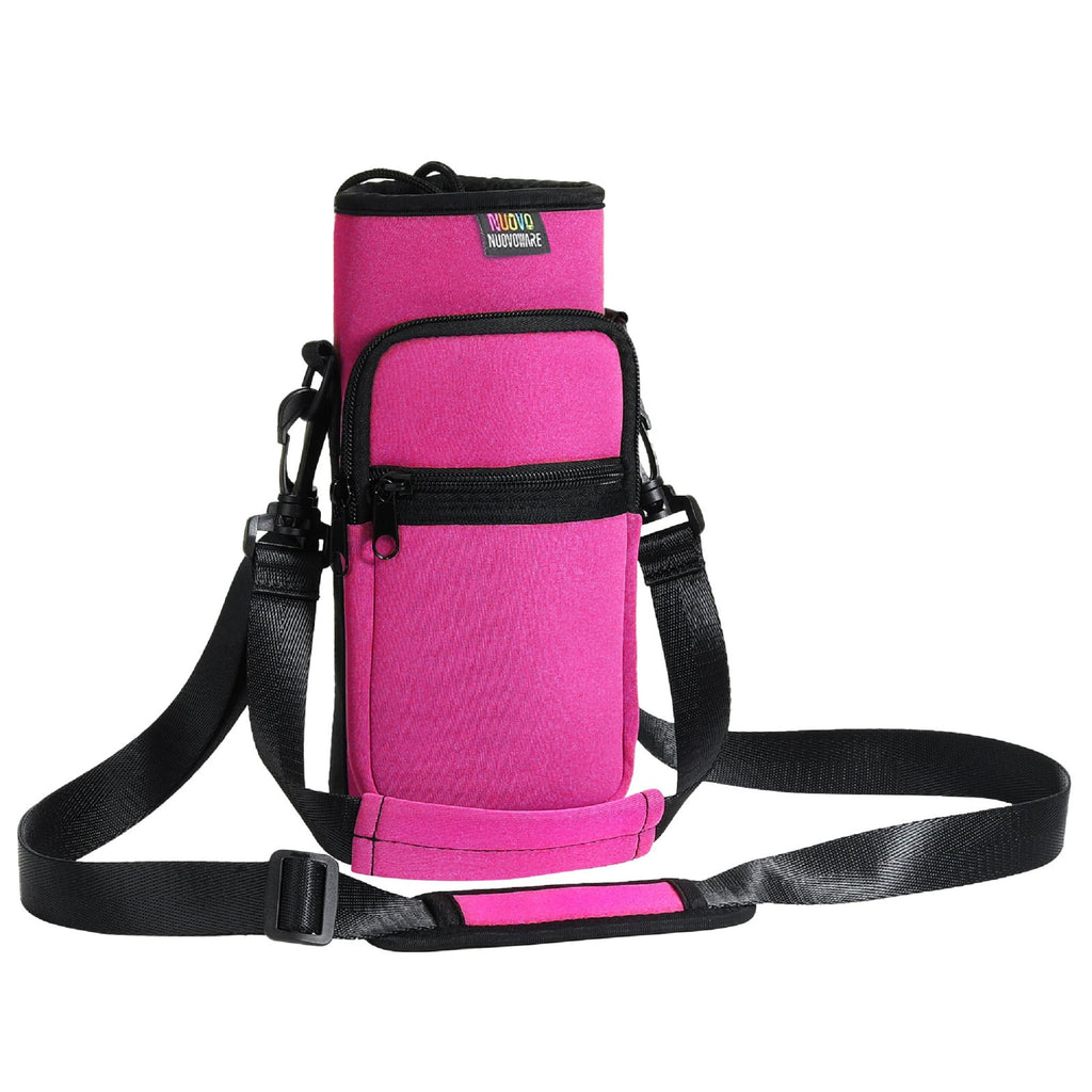 Nuovoware Water Bottle Carrier Bag, 25oz/32oz Pouch Holder, Adjustable Shoulder Hand Strap 2 Pocket Sling Neoprene Sleeve Sports