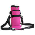 Nuovoware Water Bottle Carrier Bag, 25oz/32oz Pouch Holder, Adjustable Shoulder Hand Strap 2 Pocket Sling Neoprene Sleeve Sports