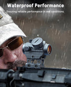 MidTen 2MOA Red Dot Sight, 1x25mm Reflex Sight Waterproof & Shockproof & Fog-Proof Red Dot Scope with 1 inch Riser Mount, Grey