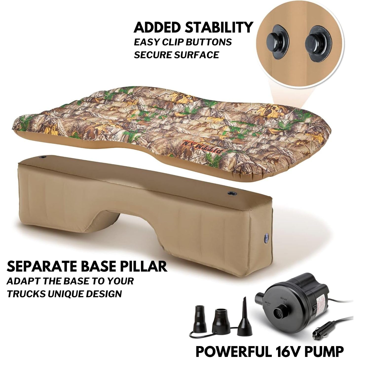 Pittman Outdoors Backseat Bed For Truck - 60'' Backseat Air Mattress For Truck, Vans & Large Suv Bed Mattress - Back Seat Bed Fo