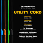 Emma Kites Black 1.3Mm Hollow Uhmwpe Braided Cord Spliceable Utility Cord Diy Leash Tent Tarp Guyline Hammock Ridgeline Whoopie