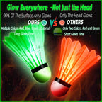 Zhenan Led Badminton Shuttlecocks Dark Night Glow Birdies Lighting For Outdoor & Indoor Sports Activities (Feather_4Pcs)