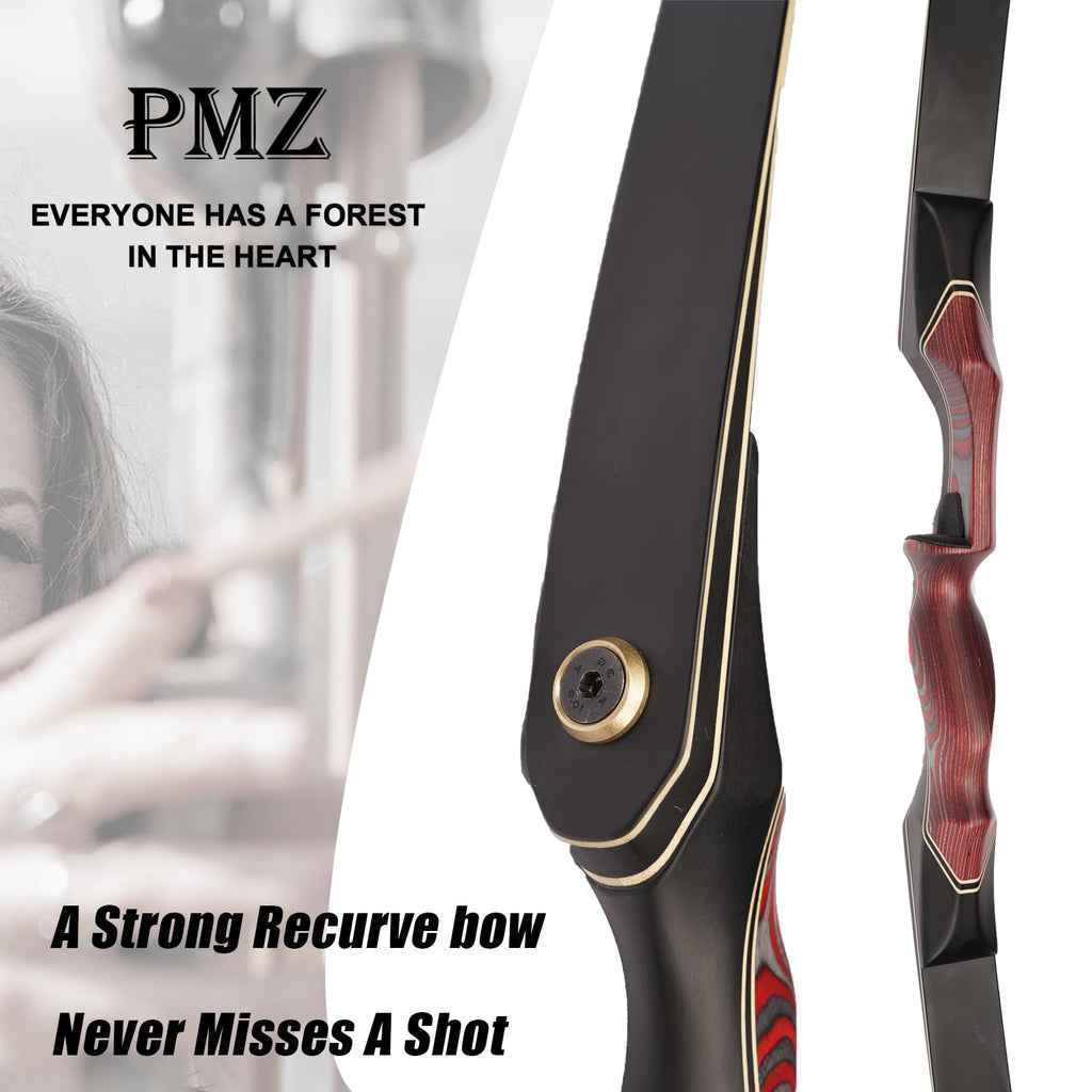 Pmz Recurve Bow And Arrow Set, Newset Professional Aldults Archery Hunting Bow Kit, 60'' Wooden Takedown Bow, For Youth Beginner