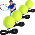Gejoy 4 Packs Tennis Training Ball with String Tennis Trainer Balls Self Practice Tool Ball Training Equipment for Trainer Pract
