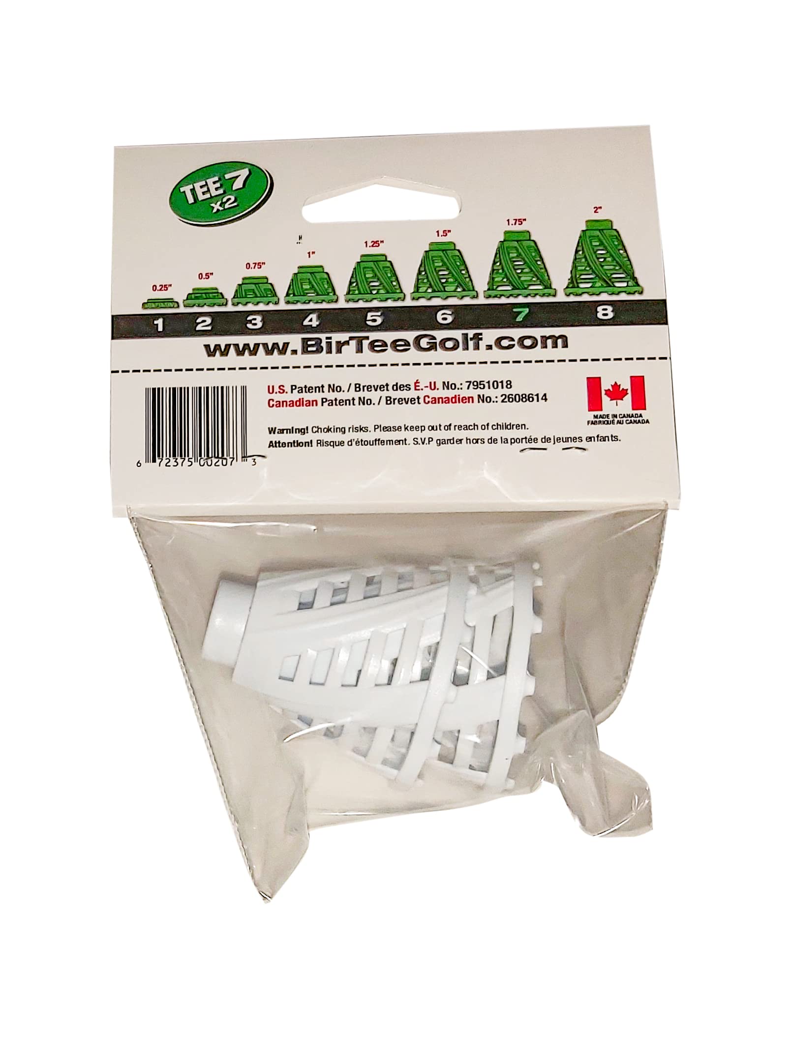 Birtee Golf Tees - Pro Speed Version With Enhanced Durability - Size #7 (1 3/4'') Individual Size Pack - 2 Tees Per Pack. Indoor