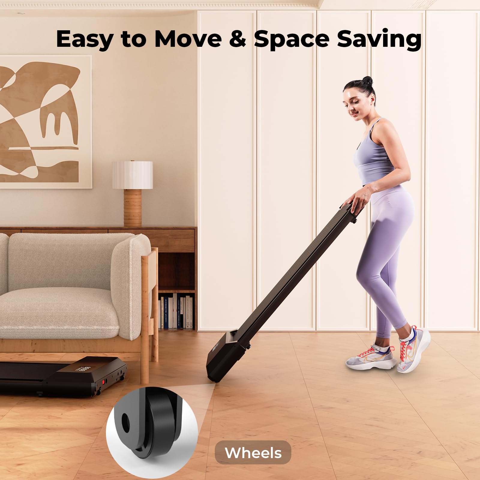 Lacuffy Walking Pad, Under Desk Treadmill, Mini Portable Treadmill With App And Remote Control, 2.5 Hp Quiet Walking Jogging Mac
