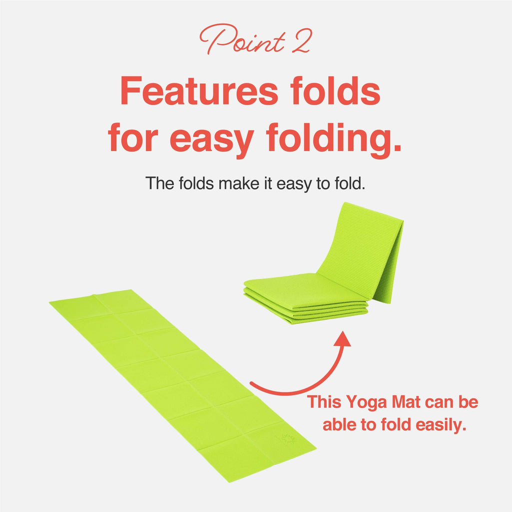 Primasole Folding Travel Yoga Mat Foldable Light Weight Easy To Carry To Workout Fitness Class Beach Park Travel Picnics 4Mm Thi