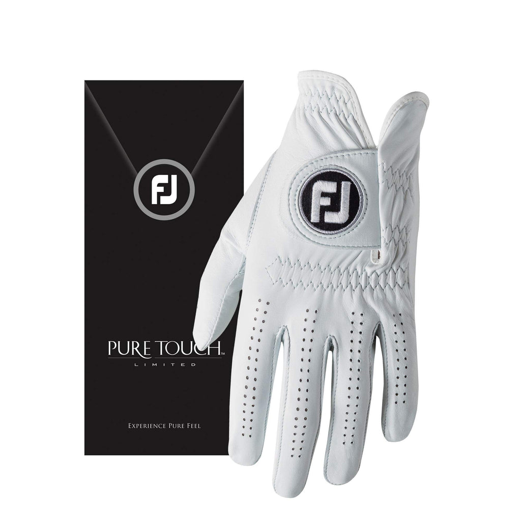 Footjoy Mens Pure Touch Limited Golf Gloves White Large, Worn On Left Hand