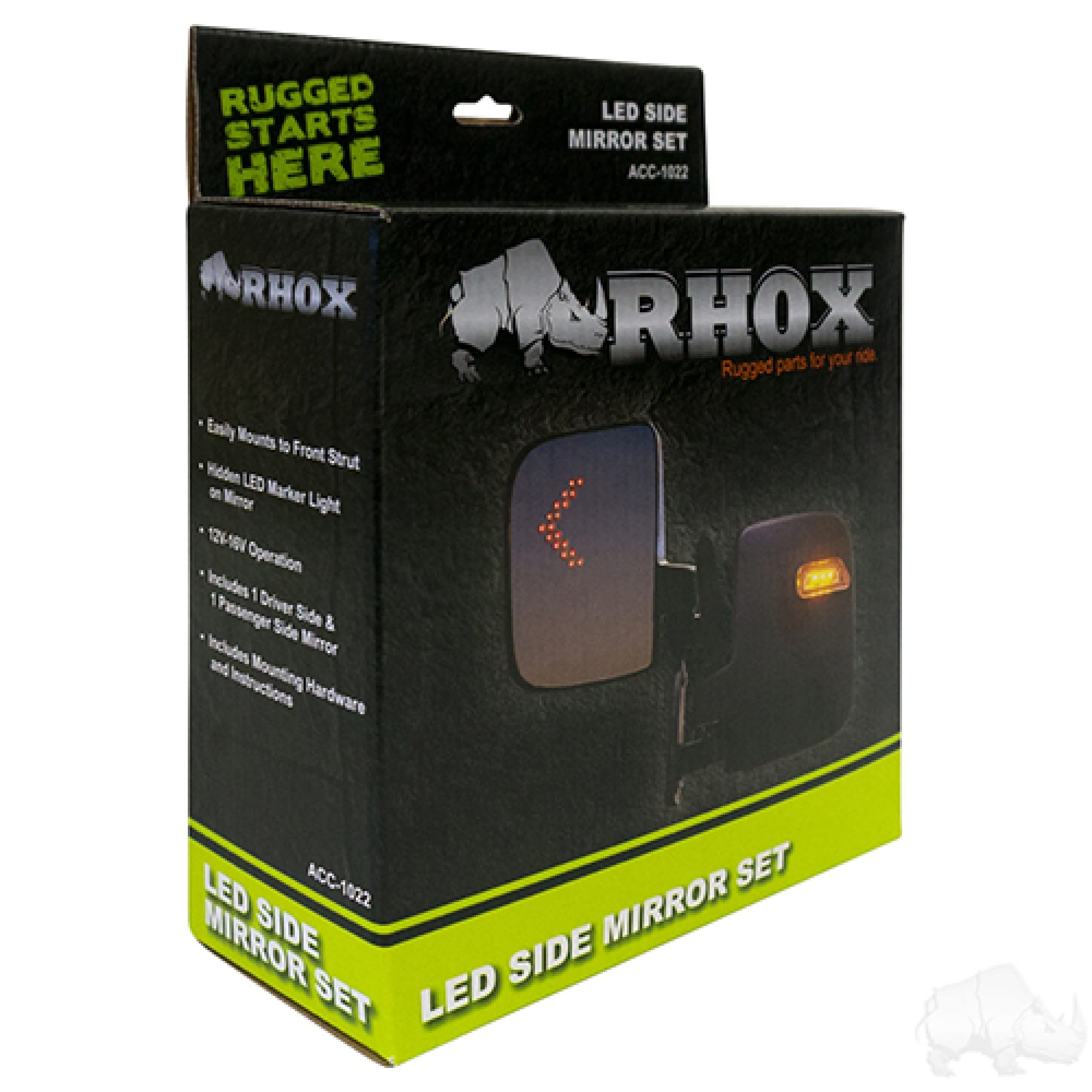 Red Hawk Acc-1022 Mirror 12V-48V Operation Golf Carts