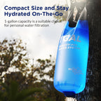 Membrane Solutions Gravity Water Filter 1 Gallon, Nsf/Ansi 42&372&401 Certified, 0.1M Versatile Water Purifier Camping With Adju