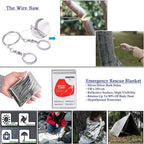 Xuanlan Emergency Survival Kit 13 In 1, Outdoor Survival Gear Tool With Survival Bracelet, Fire Starter, Whistle, Wood Cutter, W