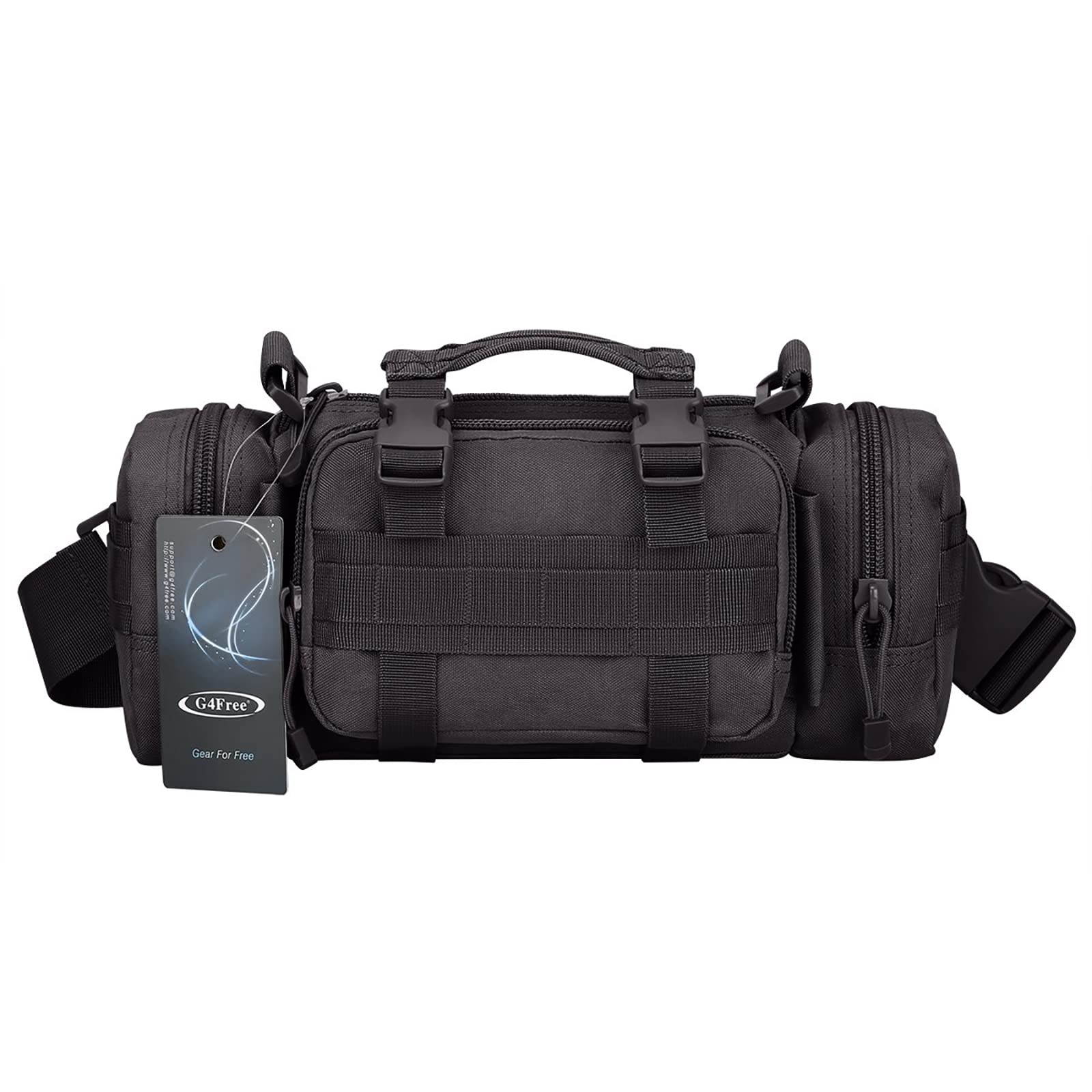G4Free Deployment Bag Versatile Tactical Waist Pack,Hand Carry Camping Military Style Rucksack(Black)