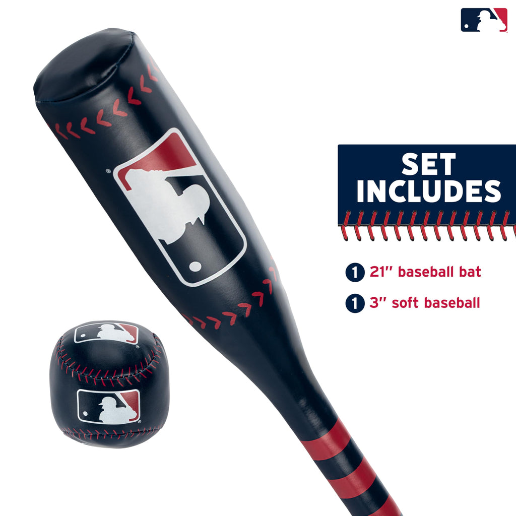 Franklin Sports Mlb 21'' Soft Sport Bat & Ball - Blue - Lightweight Kids Bat + Ball