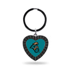 Rico Industries Ncaa Coastal Carolina Chanticleers Ncaa Rhinestone Heart Colored Keychain, Black, 3-Inches In Length