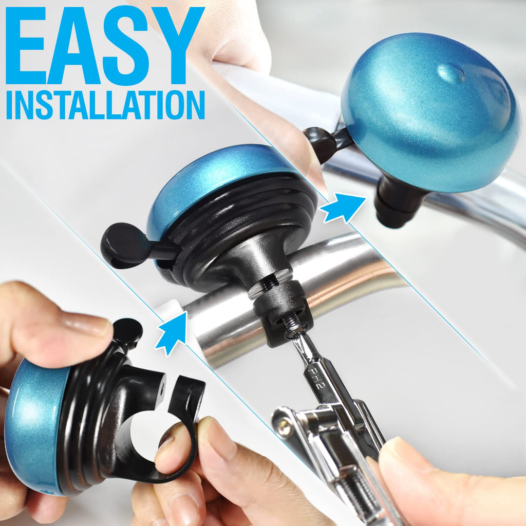Marque Bike Bell For Adults & Kids - Nice, Loud, Crisp Ding Sound Bicycle Bell - Must Have Bicycle Accessories For Mountain Mtb,