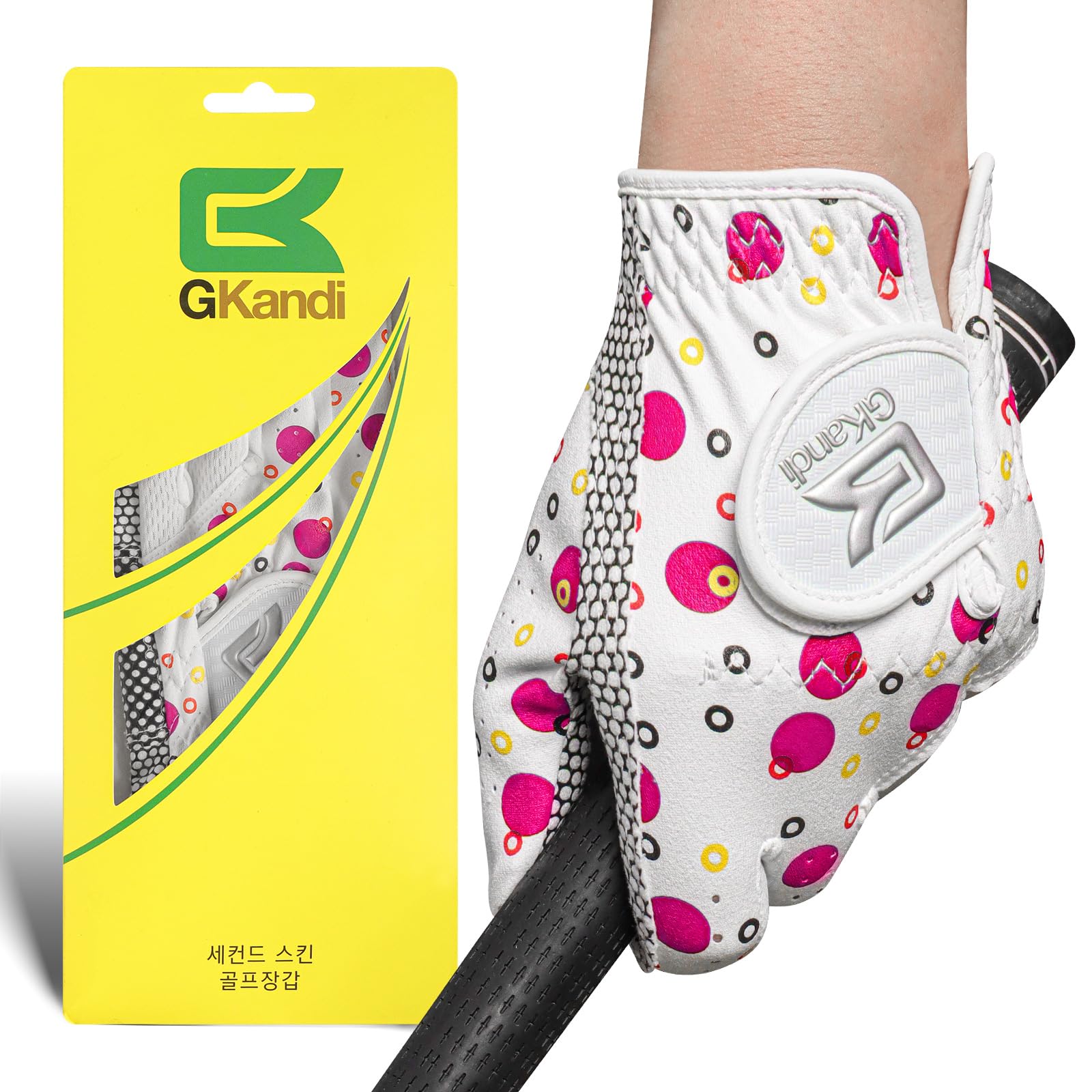 GKandi Kids Golf Glove Left Hand Right Handed Golfer 1 or 2 Pack, Breathable Grip Soft Comfort Elastic Fabric Golf Gloves for Bo