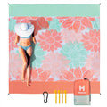 Hihoho Beach Blanket, Sandproof Beach Mat 79'' X 83'' For 1-3 Adults Waterproof Quick Drying Outdoor Picnic Mat With Pocket For 