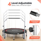 Bcan 40/48'' Foldable Mini Trampoline Max Load 330Lbs/440Lbs, Fitness Rebounder With Adjustable Foam Handle, Exercise Trampoline